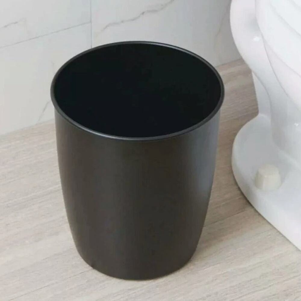 M Design Matte Black Bathroom Metal Wastebasket New